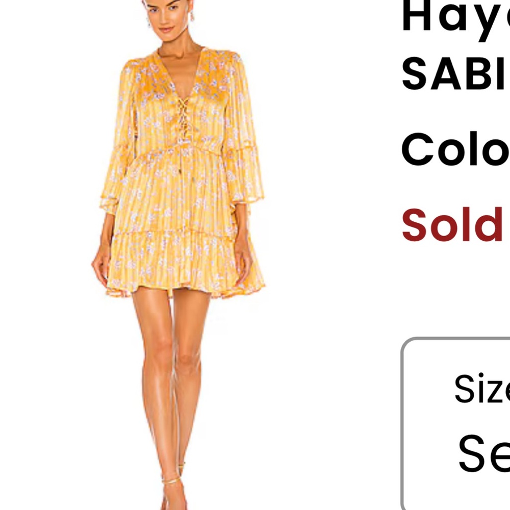 Sabina Musayev Yellow Floral Tie-Front Dress